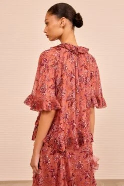 ULLA JOHNSON Helaine Short Sleeve Top - Oleander -ULLA JOHNSON Outlet ULLAJOHNSON HelaineFlowyShortSleeveTop OLEANDER PS260223 04