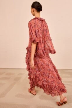 ULLA JOHNSON Helaine Short Sleeve Top - Oleander -ULLA JOHNSON Outlet ULLAJOHNSON HelaineFlowyShortSleeveTop OLEANDER PS260223 05