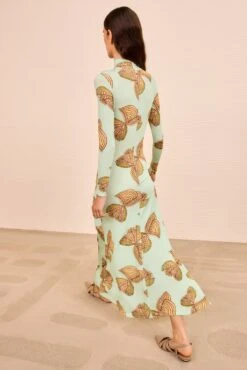 ULLA JOHNSON Ida Ruched Turtleneck Dress - Water Blossoms 11 ULLA JOHNSON Ida Ruched Turtleneck Dress - Water Blossoms -ULLA JOHNSON Outlet ULLAJOHNSON IdaRuchedTurtleneckTricotDress WATERBLOSSOMS PS260830 05