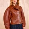 ULLA JOHNSON Ilaria Leather Jacket - Wenge