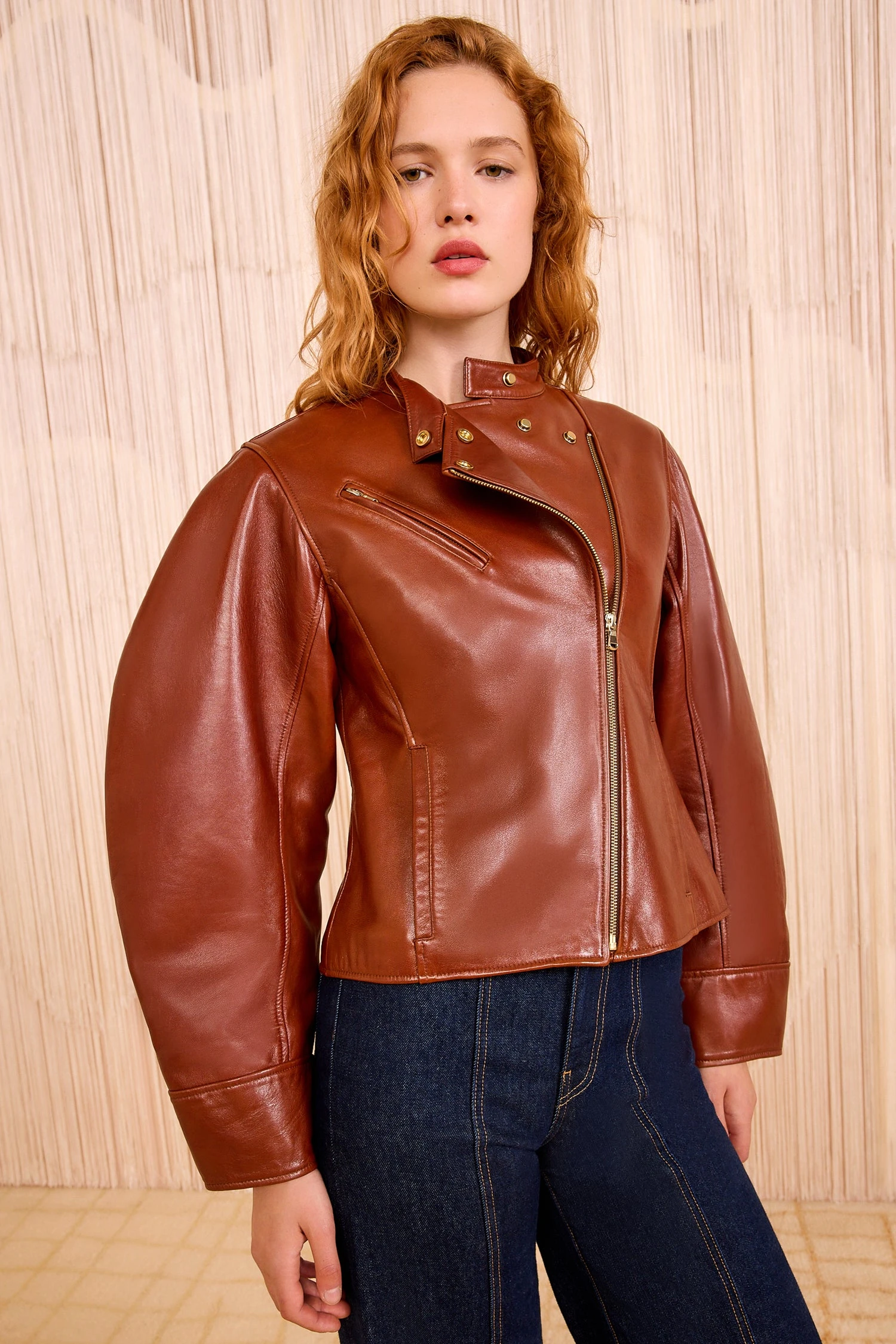 ULLA JOHNSON Ilaria Leather Jacket - Wenge 1 ULLA JOHNSON Ilaria Leather Jacket - Wenge