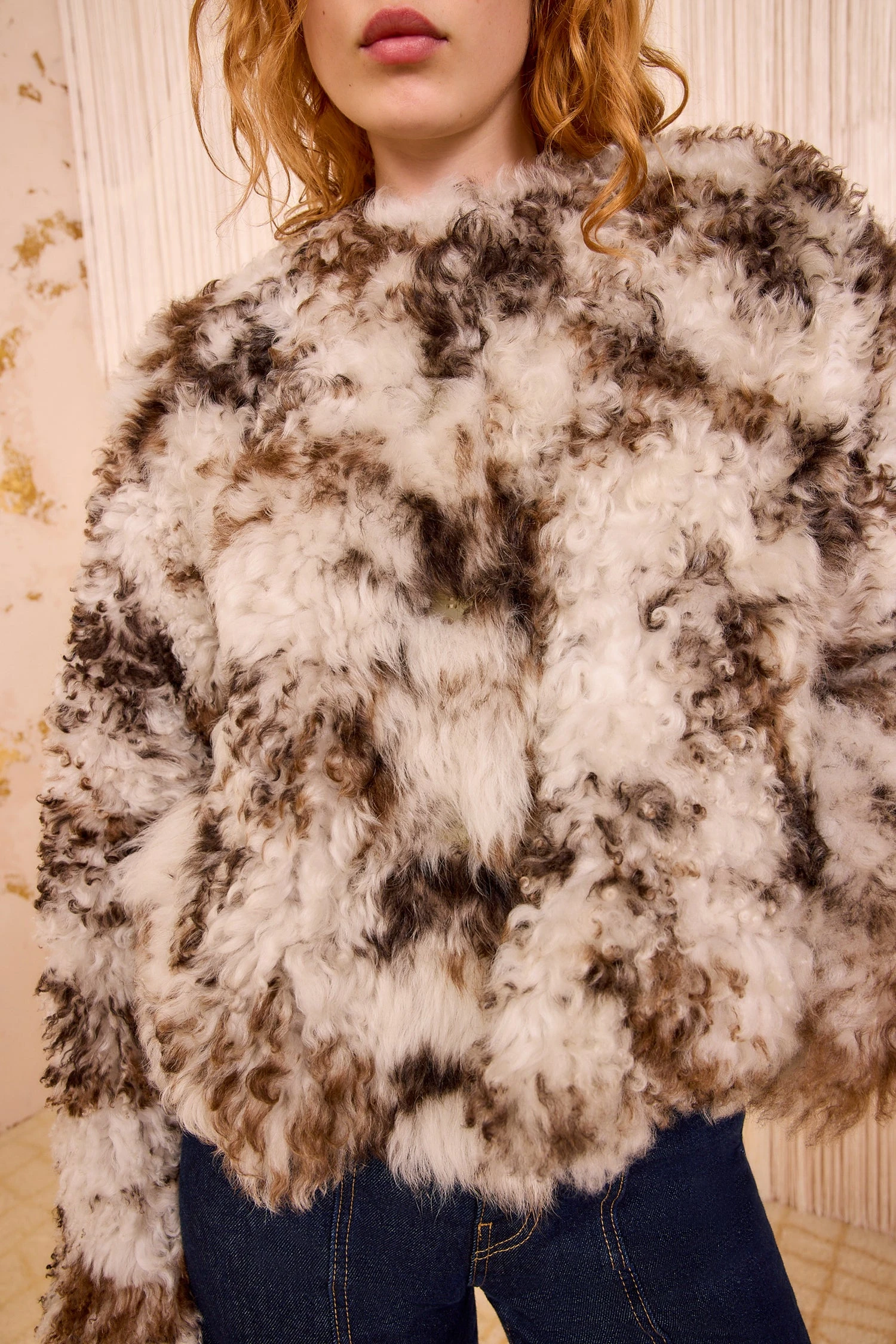 ULLA JOHNSON Irina Short Shearling Coat - Pietra 2 ULLA JOHNSON Irina Short Shearling Coat - Pietra - Image 2