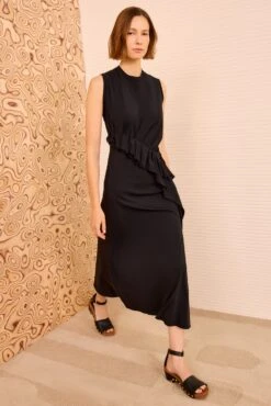 ULLA JOHNSON Jeune Ruffled Dress - Noir