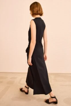 ULLA JOHNSON Jeune Ruffled Dress - Noir 7 ULLA JOHNSON Jeune Ruffled Dress - Noir -ULLA JOHNSON Outlet ULLAJOHNSON JeuneSleevlessCottonJerseyDress NOIR PS260806 04