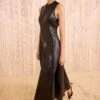 ULLA JOHNSON Juliette Leather Sleeveless Long Dress - Noir