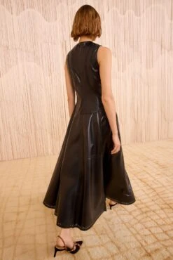 ULLA JOHNSON Juliette Leather Sleeveless Long Dress - Noir -ULLA JOHNSON Outlet ULLAJOHNSON JulietteLeatherSleevelessMidiDress NOIR FA250134 03 7b5da57a 9634 43df bd1d c6eadbd360b8