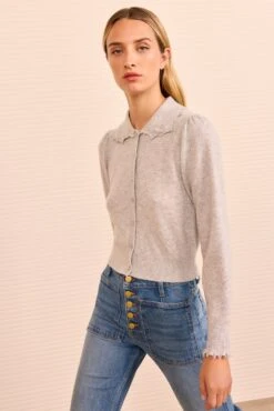 ULLA JOHNSON Kalila Collared Cardigan - Pebble