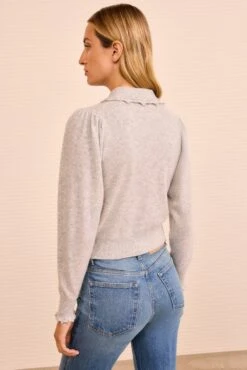 ULLA JOHNSON Kalila Collared Cardigan - Pebble 8 ULLA JOHNSON Kalila Collared Cardigan - Pebble -ULLA JOHNSON Outlet ULLAJOHNSON KalilaCollaredCardigan PEBBLE PS260728 04