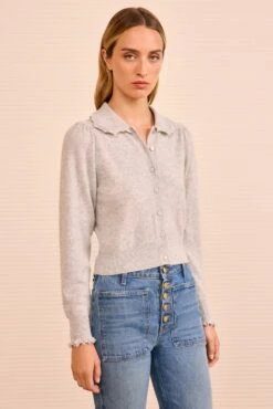 ULLA JOHNSON Kalila Collared Cardigan - Pebble 9 ULLA JOHNSON Kalila Collared Cardigan - Pebble -ULLA JOHNSON Outlet ULLAJOHNSON KalilaCollaredCardigan PEBBLE PS260728 05