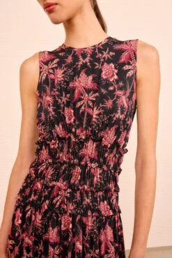 ULLA JOHNSON Kamaria Ruched Waist Dress - Midnight Lily 8 ULLA JOHNSON Kamaria Ruched Waist Dress - Midnight Lily -ULLA JOHNSON Outlet ULLAJOHNSON KamariaSleevelessTricotDress MIDNIGHTLILY PS260812 02 Alt