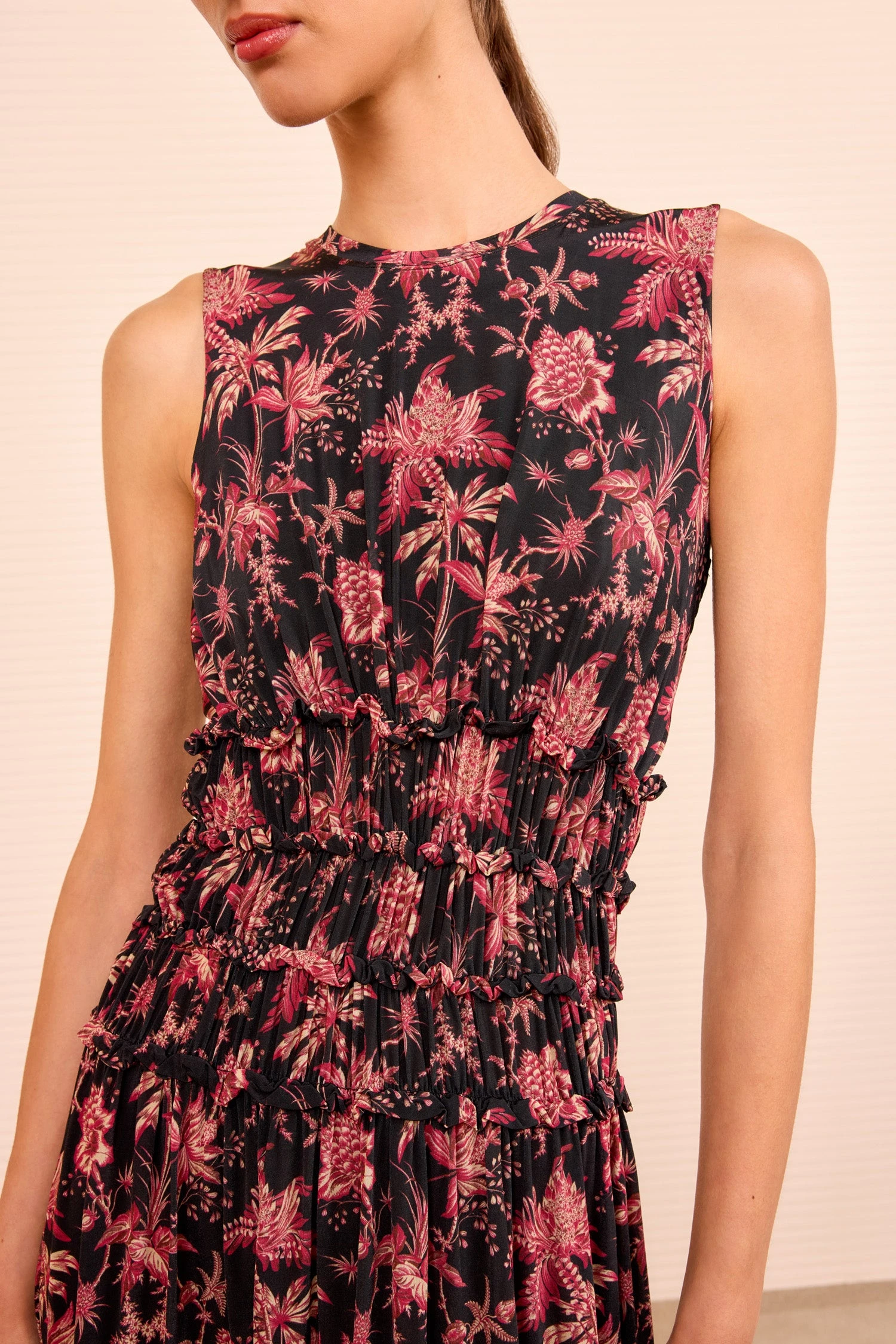 ULLA JOHNSON Kamaria Ruched Waist Dress - Midnight Lily 3 ULLA JOHNSON Kamaria Ruched Waist Dress - Midnight Lily - Image 3