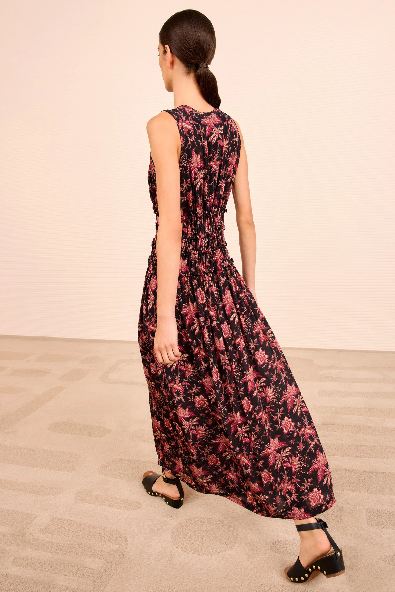 ULLA JOHNSON Kamaria Ruched Waist Dress - Midnight Lily 6 ULLA JOHNSON Kamaria Ruched Waist Dress - Midnight Lily - Image 6