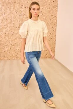 ULLA JOHNSON Karlyn Puff Sleeve Top - Cowrie