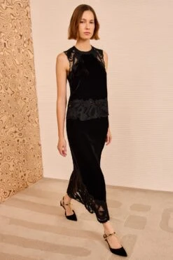 ULLA JOHNSON Kassandra Sleeveless Embroidered Top - Noir