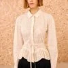 ULLA JOHNSON Kelila Button Up Blouse With Belt - Cowrie