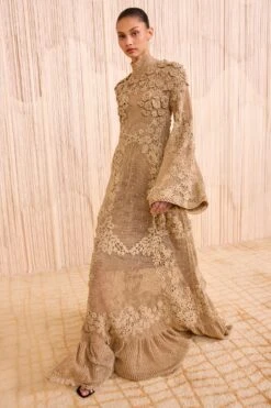 ULLA JOHNSON Leah Crochet Knit Maxi Dress - Lurex Combo