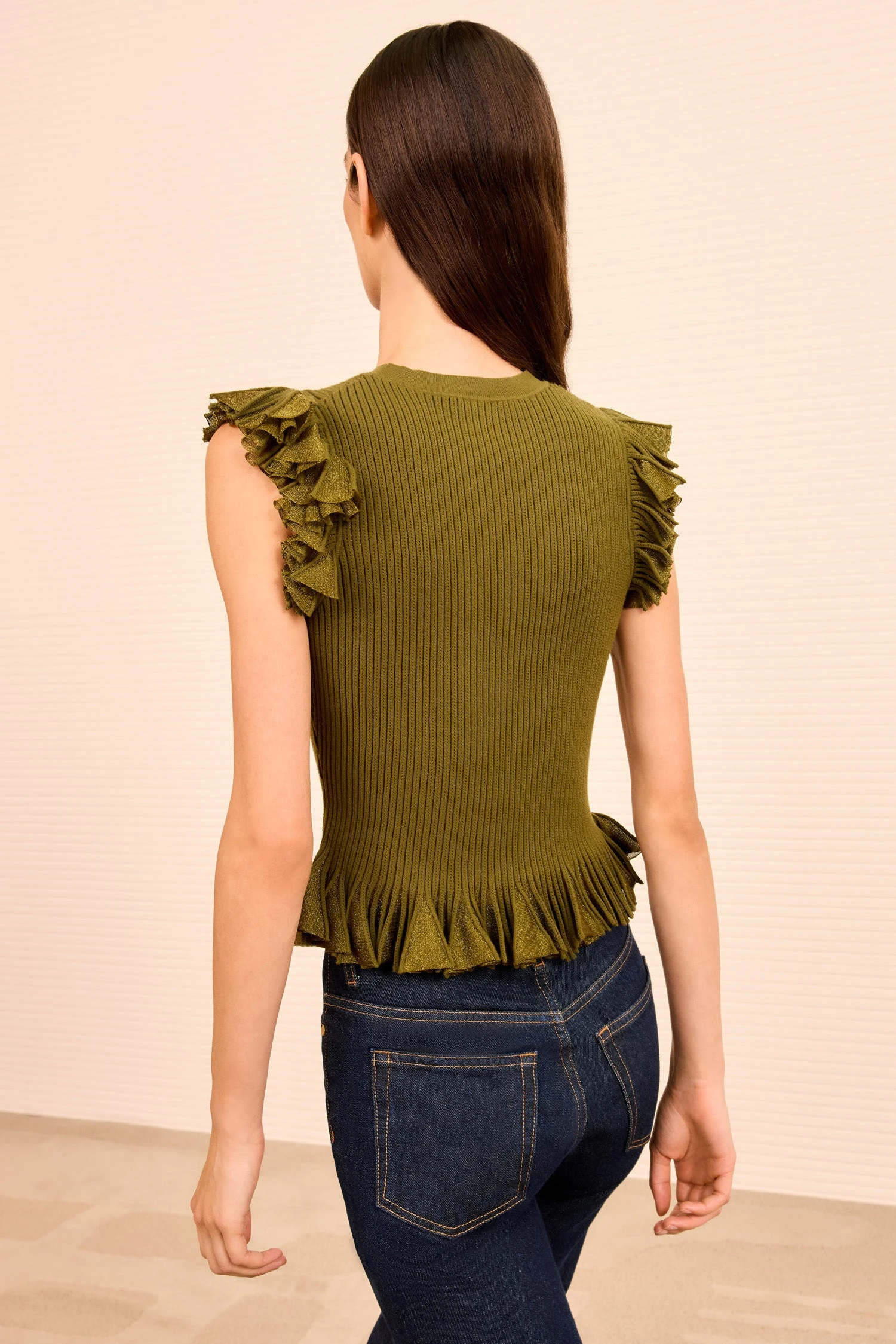 ULLA JOHNSON Leila Top - Olive 4 ULLA JOHNSON Leila Top - Olive - Image 4