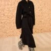 ULLA JOHNSON Lisbeth Long Wool Coat With Belt - Noir