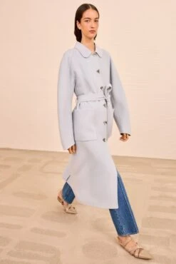 ULLA JOHNSON Lisbeth Long Wool Coat With Belt - Slate 8 ULLA JOHNSON Lisbeth Long Wool Coat With Belt - Slate -ULLA JOHNSON Outlet ULLAJOHNSON LisbethLongWoolCoat SLATE PS261207 04