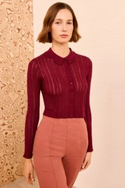 ULLA JOHNSON Lottie Knit Cardigan - Claret 6 ULLA JOHNSON Lottie Knit Cardigan - Claret -ULLA JOHNSON Outlet ULLAJOHNSON LottieKnitCardigan CLARET PS260747 03