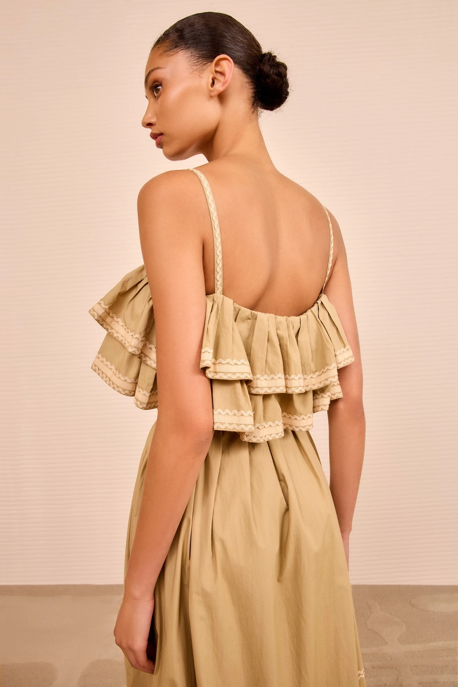 ULLA JOHNSON Lucian Waist Tie Long Dress - Sand 5 ULLA JOHNSON Lucian Waist Tie Long Dress - Sand - Image 5