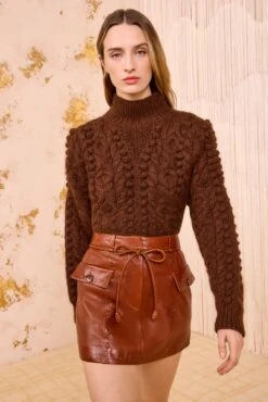 ULLA JOHNSON Luna Leather Mini Skirt - Wenge -ULLA JOHNSON Outlet ULLAJOHNSON LunaLeatherMiniSkirt WENGE FA250315 03 335e005d 273a 4e9b bef6 e1e18918adfc