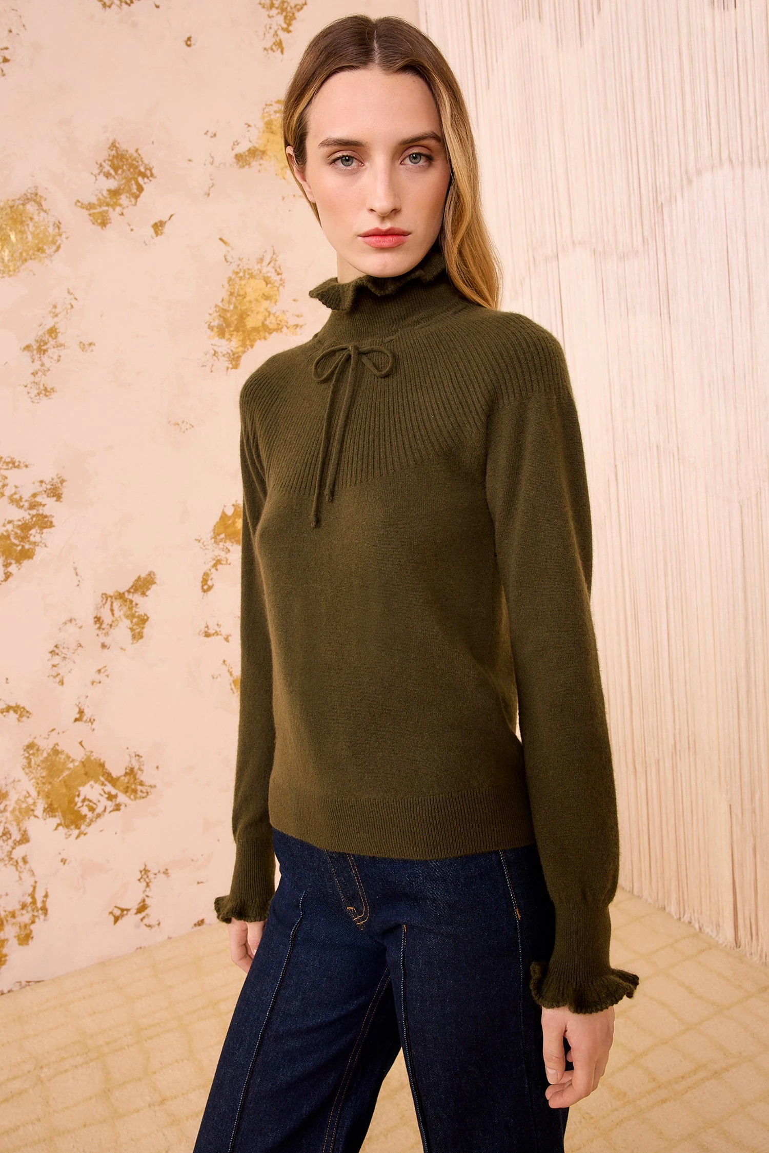 ULLA JOHNSON Maisie Cashmere Turtleneck - Hunter 1 ULLA JOHNSON Maisie Cashmere Turtleneck - Hunter
