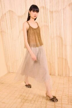 ULLA JOHNSON Maren Pleated Skirt - Sterling