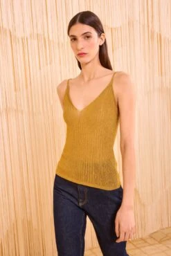 ULLA JOHNSON Marion Knit Tank - Gild -ULLA JOHNSON Outlet ULLAJOHNSON MarionKnitTank GILD PF250724 03