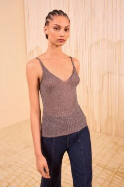 ULLA JOHNSON Marion Knit Tank - Pewter -ULLA JOHNSON Outlet ULLAJOHNSON MarionKnitTank PEWTER PF250724 03