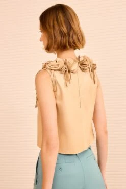 ULLA JOHNSON Marlowe Floral Applique Leather Top - Alabaster -ULLA JOHNSON Outlet ULLAJOHNSON MarloweEmbellishedLeatherTop ALABASTER PS260207 04 cdeccf69 6ed8 4152 affb 9417b075b82a