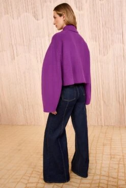 ULLA JOHNSON Marta Double Faced Wool Cropped Coat - Thistle 8 ULLA JOHNSON Marta Double Faced Wool Cropped Coat - Thistle -ULLA JOHNSON Outlet ULLAJOHNSON MartaDoubleFacedWoolCroppedCoat THISTLE FA251212 04