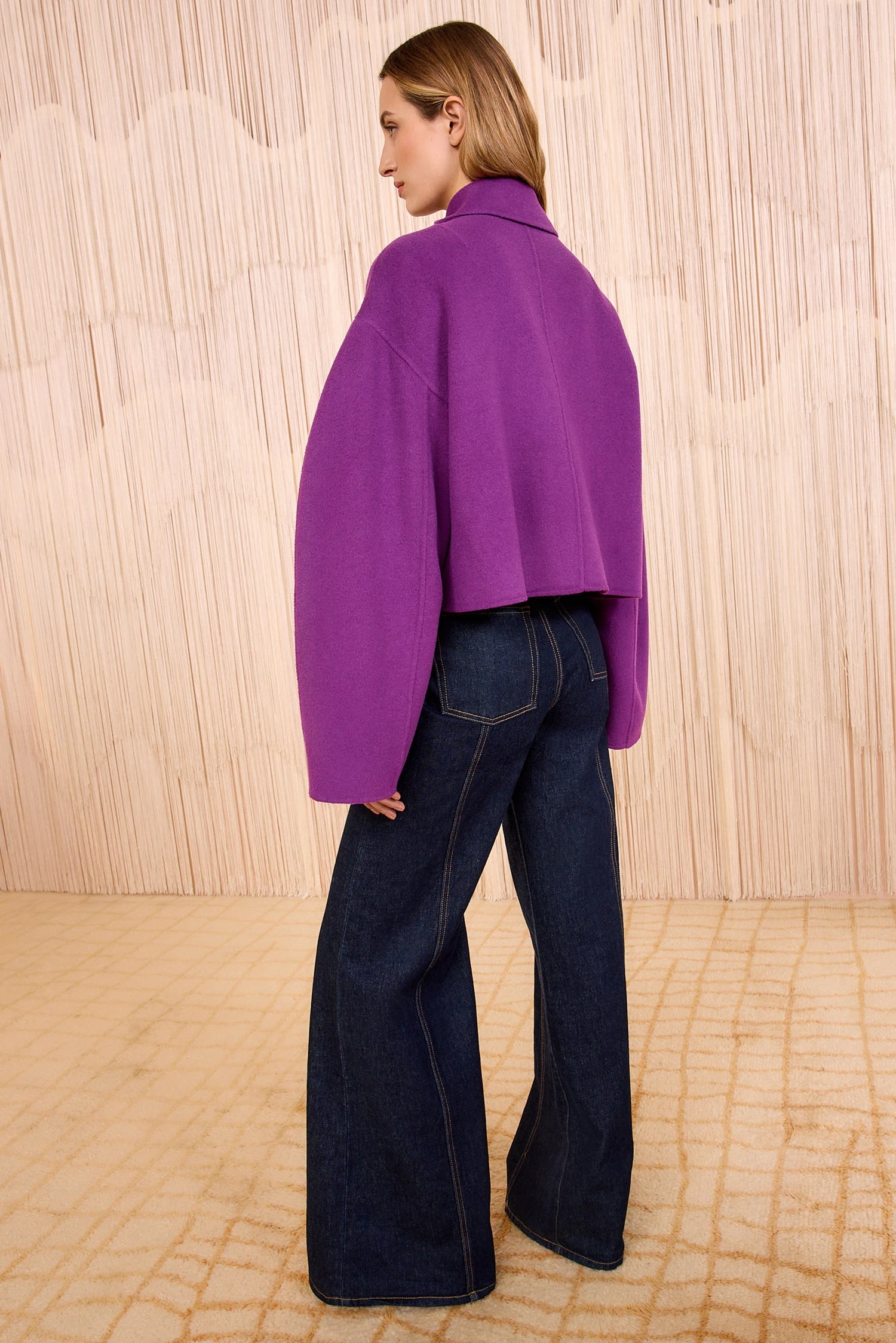 ULLA JOHNSON Marta Double Faced Wool Cropped Coat - Thistle 4 ULLA JOHNSON Marta Double Faced Wool Cropped Coat - Thistle - Image 4