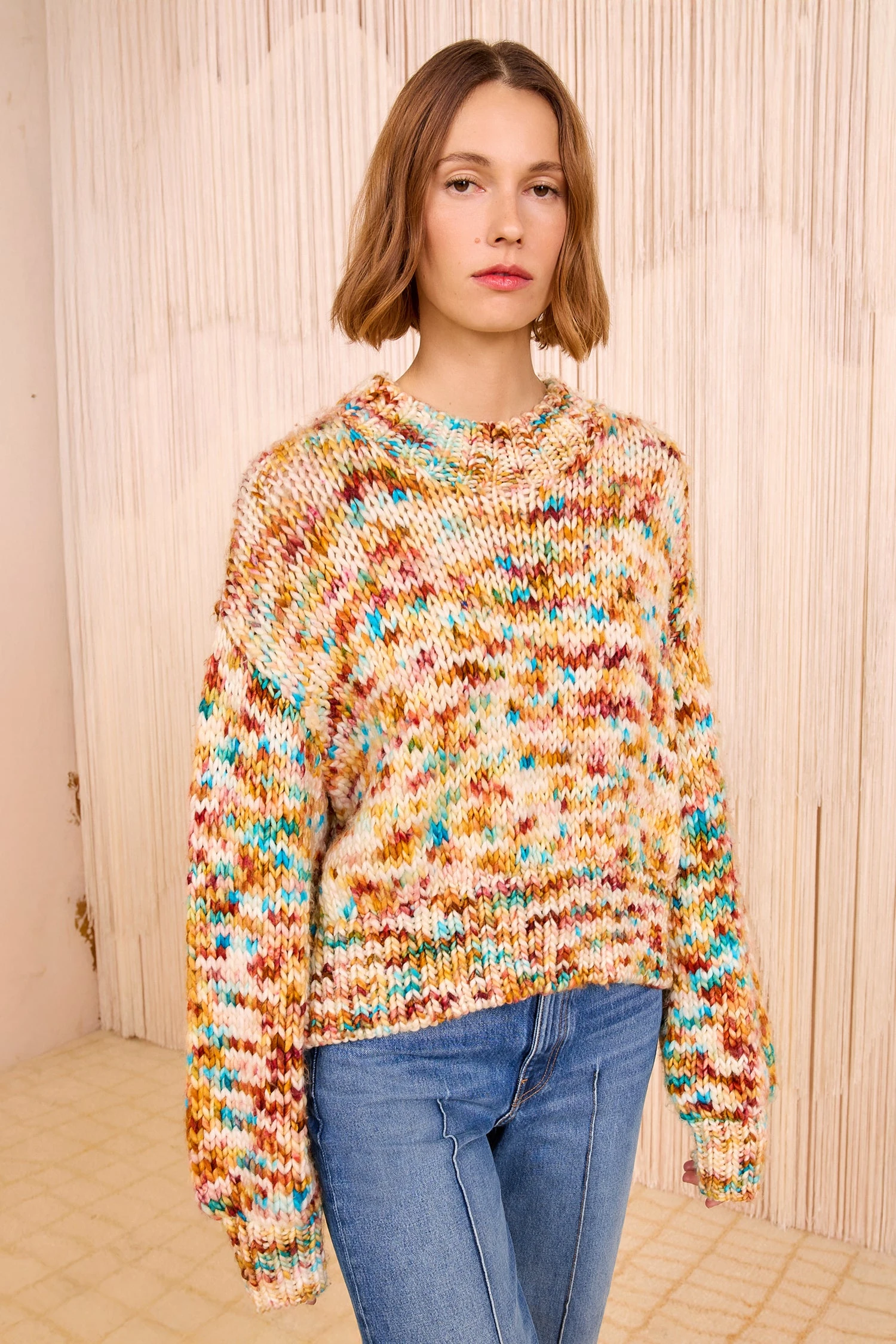 ULLA JOHNSON Maude Multicolor Knit Pullover - Opal 1 ULLA JOHNSON Maude Multicolor Knit Pullover - Opal