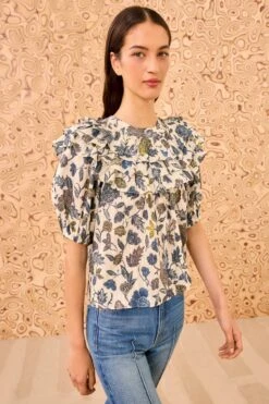 ULLA JOHNSON Mira Puff Sleeve Top - Porcelain -ULLA JOHNSON Outlet ULLAJOHNSON MiraPuffSleeveTop PORCELAIN PS260236 03