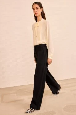 ULLA JOHNSON Mitchell Wide Leg Trouser - Noir