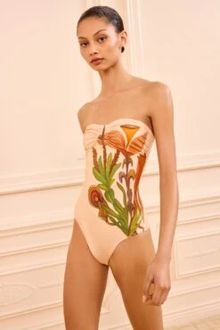 ULLA JOHNSON Monterey Strapless Maillot - Inner Nature