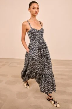 ULLA JOHNSON Nadine Cami Midi Dress - Graphite 6 ULLA JOHNSON Nadine Cami Midi Dress - Graphite -ULLA JOHNSON Outlet ULLAJOHNSON NadineCamiMidiDress GRAPHITE PS260183 031