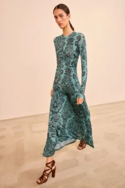 ULLA JOHNSON Naia Long Sleeve Ruched Dress - Ocean Flora -ULLA JOHNSON Outlet ULLAJOHNSON NaiaLongSleeveRuchedDress OCEANFLORA PS260811 03 448e7c59 e96b 4309 afb7 716afdf1531e