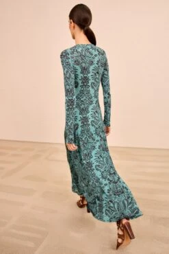 ULLA JOHNSON Naia Long Sleeve Ruched Dress - Ocean Flora -ULLA JOHNSON Outlet ULLAJOHNSON NaiaLongSleeveRuchedDress OCEANFLORA PS260811 04 b8b8bdc2 2774 46b5 822d 1c3546bb15fa