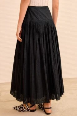 ULLA JOHNSON Nalla A‐Line Midi Skirt - Noir 6 ULLA JOHNSON Nalla A‐Line Midi Skirt - Noir -ULLA JOHNSON Outlet ULLAJOHNSON NallaA LineCottonMidiSkirt NOIR PS260300 03