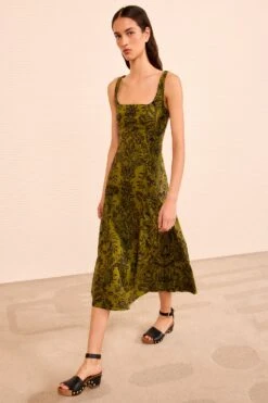 ULLA JOHNSON Natali Tank A – Line Dress - Olive Flora 8 ULLA JOHNSON Natali Tank A – Line Dress - Olive Flora -ULLA JOHNSON Outlet ULLAJOHNSON NataliTankCottonDress OLIVEFLORA PS260136 04