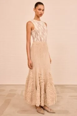 ULLA JOHNSON Nathalie Trumpet Skirt - Alabaster -ULLA JOHNSON Outlet ULLAJOHNSON NathalieA LineKnitSkirt ALABASTER PS260703 03