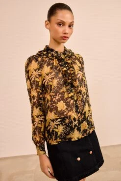 ULLA JOHNSON Nina Ruffle Button Front Blouse - Forsythia 7 ULLA JOHNSON Nina Ruffle Button Front Blouse - Forsythia -ULLA JOHNSON Outlet ULLAJOHNSON NinaButtonUpBlouse FORSYTHIA PS260222 03 9075c1e9 eb5a 4390 bd6c 7a700c7f409d