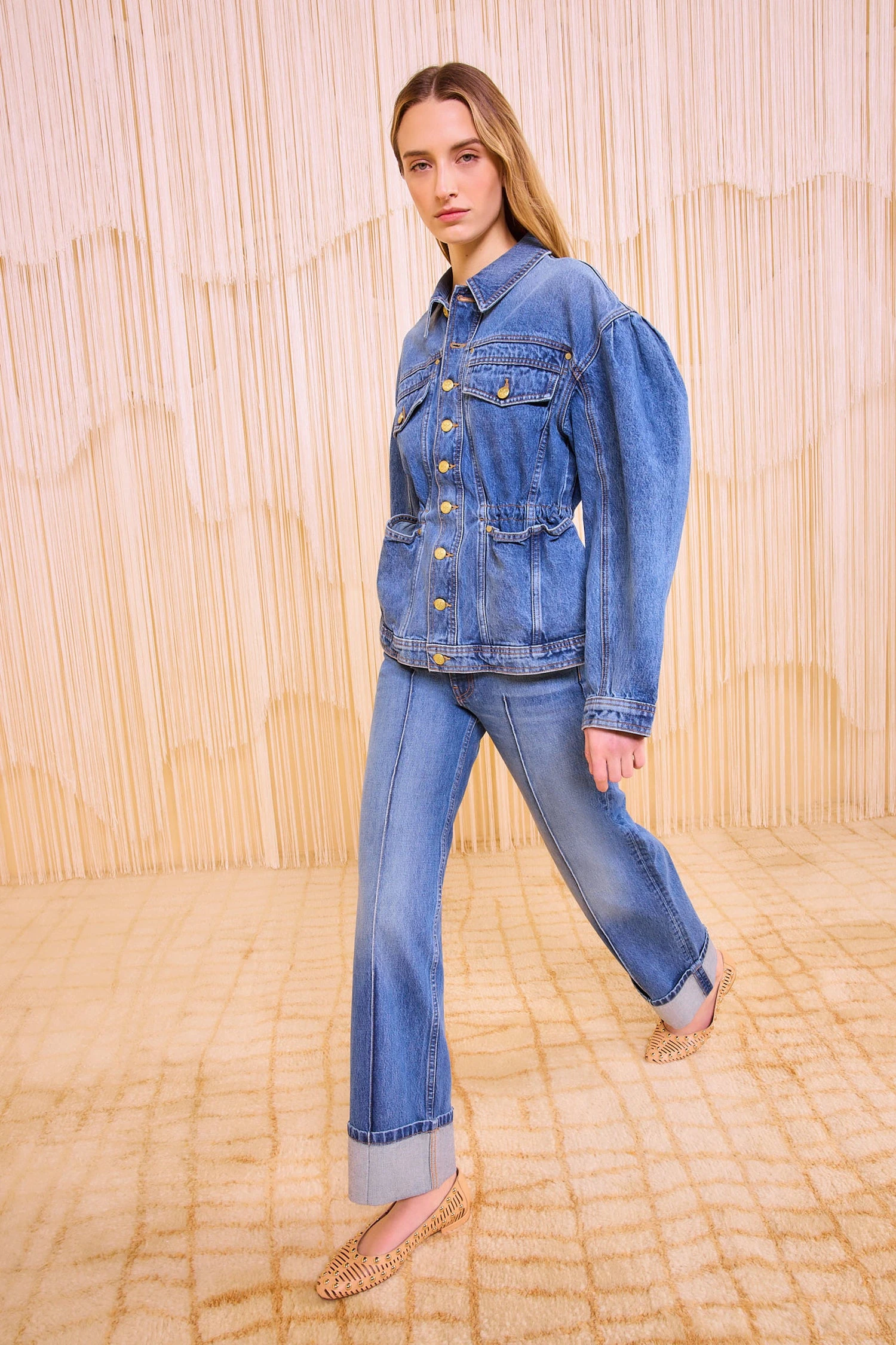 ULLA JOHNSON The Odette Jacket - Danube Medium Indigo Wash 2 ULLA JOHNSON The Odette Jacket - Danube Medium Indigo Wash - Image 2