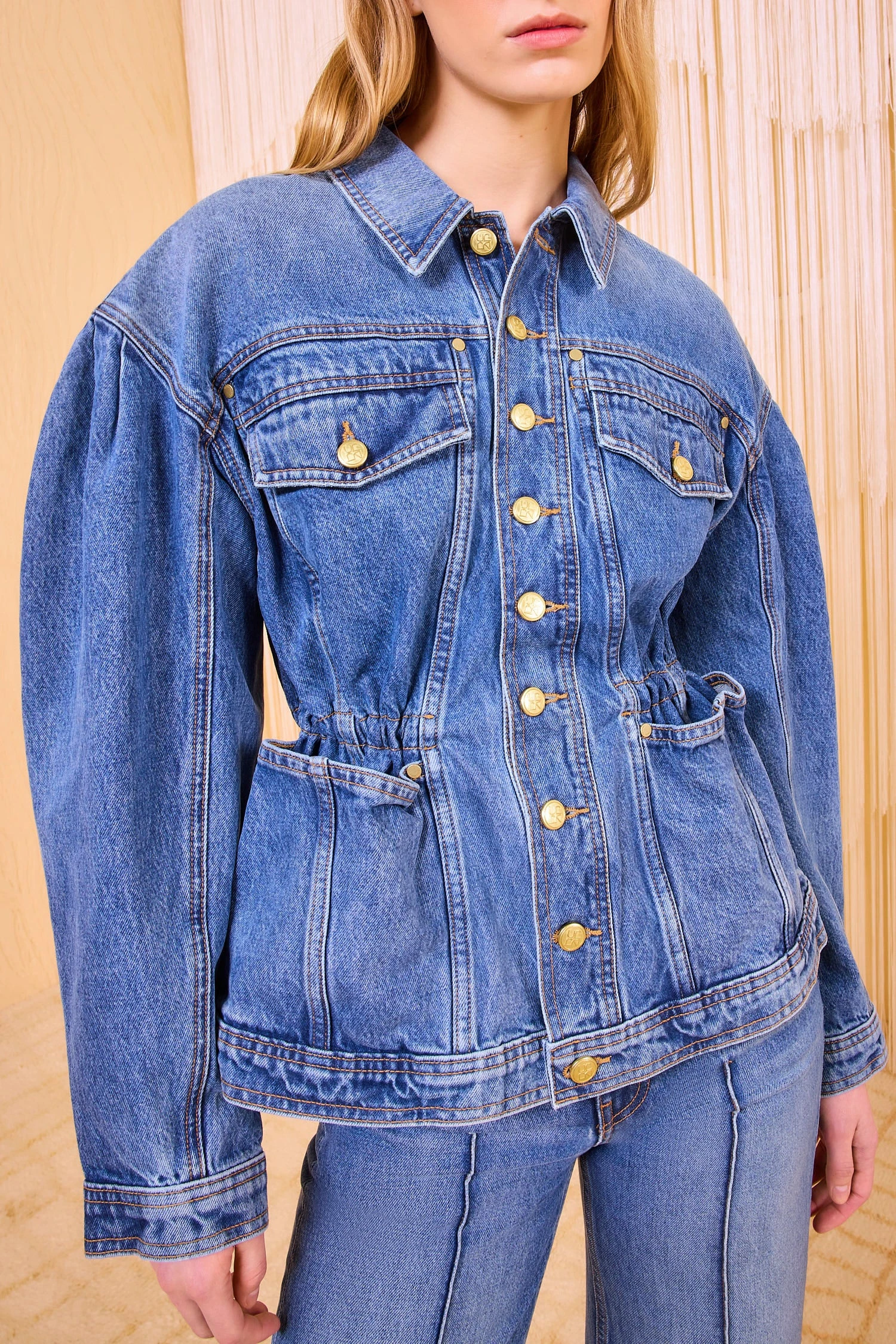 ULLA JOHNSON The Odette Jacket - Danube Medium Indigo Wash 3 ULLA JOHNSON The Odette Jacket - Danube Medium Indigo Wash - Image 3