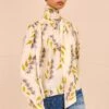 ULLA JOHNSON Ornament Tie Neck Blouse - Infinite Flower
