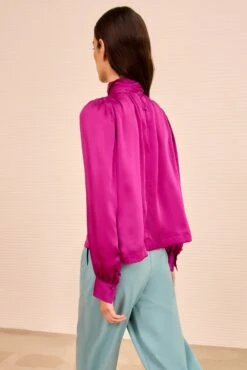 ULLA JOHNSON Ornament Tie Neck Blouse - Mulberry -ULLA JOHNSON Outlet ULLAJOHNSON OrnamentSilkHighNeckBlouse MULBERRY PS260219 04 960d5421 75df 4de1 8c3e bb6165212795