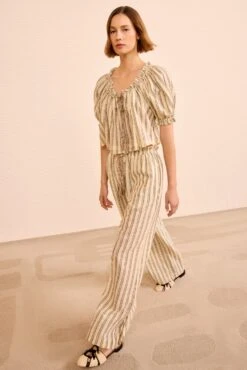 ULLA JOHNSON Paros Striped Top Coverup - Cowrie Stripe -ULLA JOHNSON Outlet ULLAJOHNSON ParosStripedTopCoverup COWRIESTRIPE PS261719 03