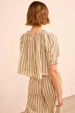 ULLA JOHNSON Paros Striped Top Coverup - Cowrie Stripe -ULLA JOHNSON Outlet ULLAJOHNSON ParosStripedTopCoverup COWRIESTRIPE PS261719 04